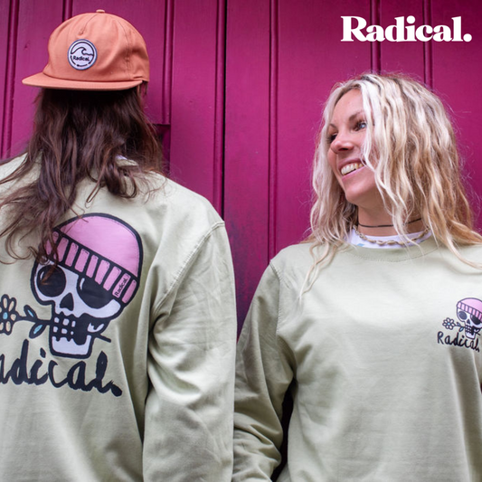 Radical. Happy Times Unisex Sweatshirt, Pistachio Green