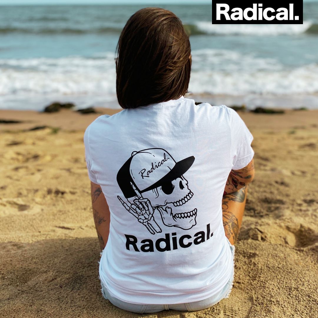 Radical. Too Rad Unisex T-shirt, White