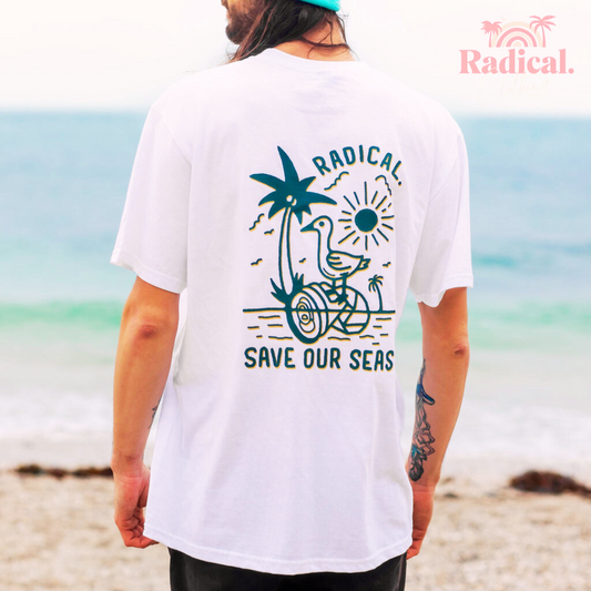 Radical. Save Our Seas T-shirt, Unisex, White