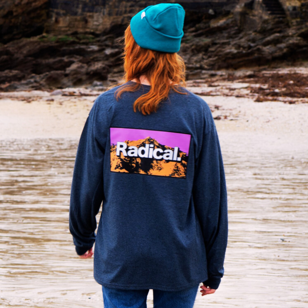 Radical. Mountains Are Calling Unisex Long Sleeve T-shirt, Dark Heather Grey