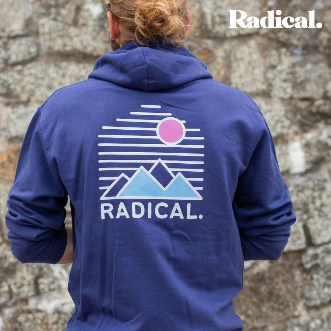 Radical. Lines Unisex Hoodie, Jeans Blue