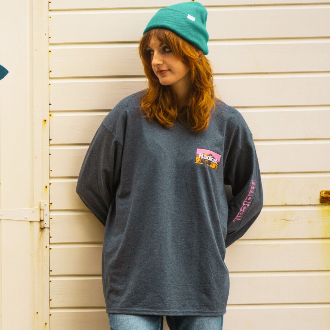 Radical. Mountains Are Calling Unisex Long Sleeve T-shirt, Dark Heather Grey