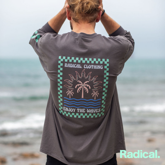 Radical. Waves Unisex Long Sleeve T-shirt, Grey
