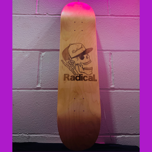 Radical. Skull Logo Skateboard Deck, 7.75 Wide