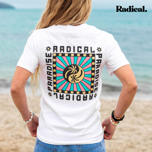 Radical. Paradise Unisex T-shirt, White