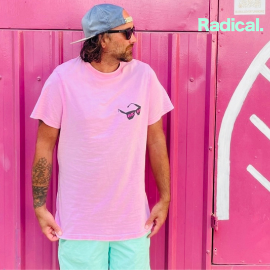 Radical. Sunnies T-shirt, Unisex, Acid Pink