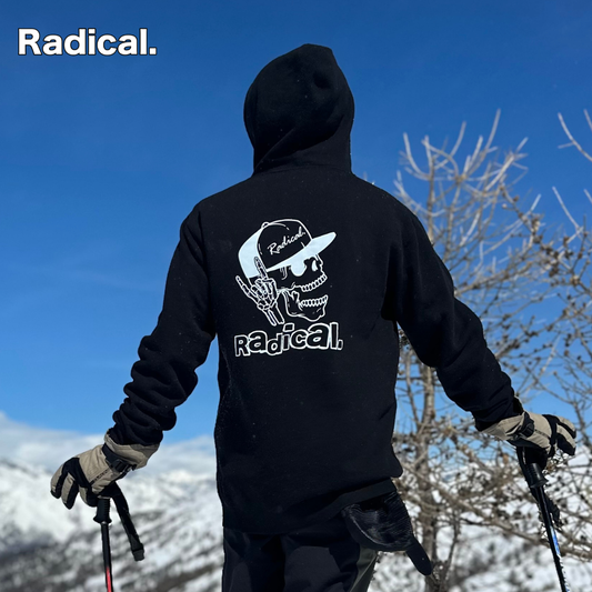 Radical. Classic Rad Skull Hoodie, Unisex, Black