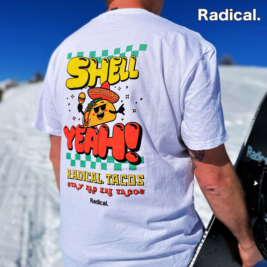 Radical. Rad Tacos T-shirt, Unisex, White