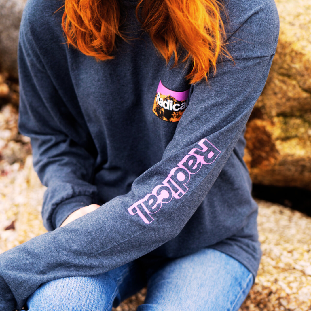 Radical. Mountains Are Calling Unisex Long Sleeve T-shirt, Dark Heather Grey