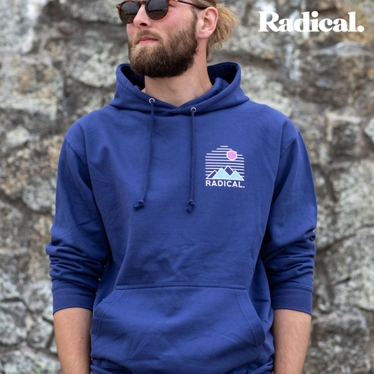 Radical. Lines Unisex Hoodie, Jeans Blue