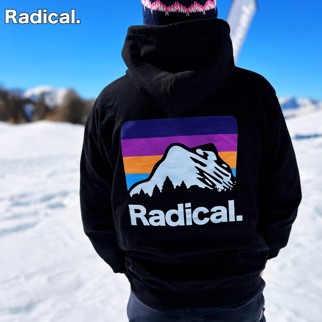 Radical. Mountain Lines Hoodie, Unisex, Black