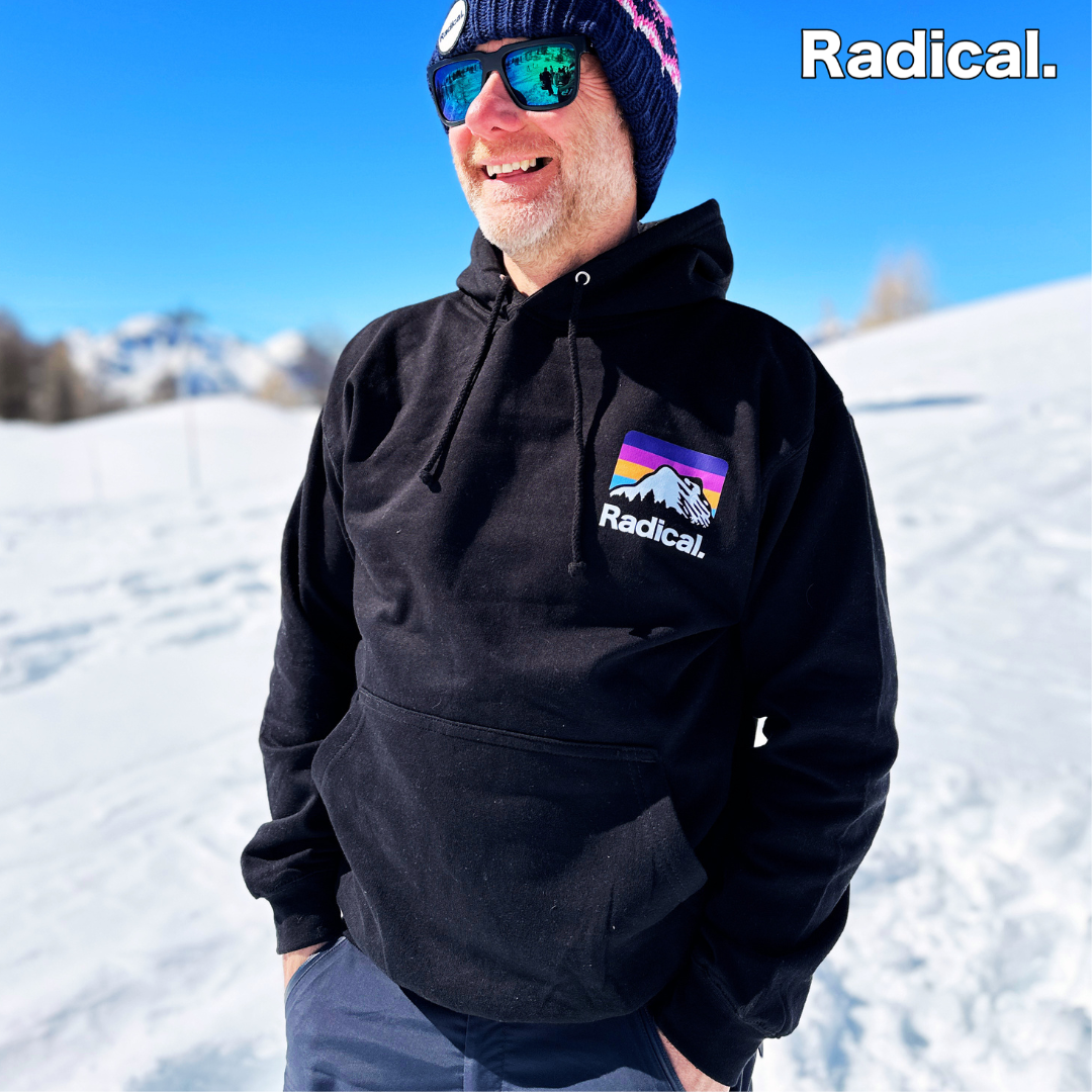Radical. Mountain Lines Hoodie, Unisex, Black