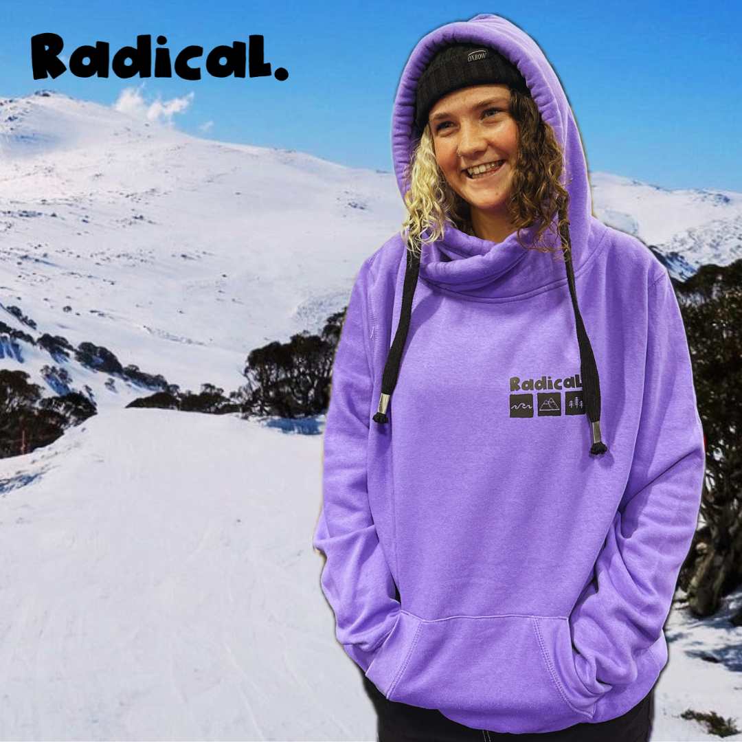 Radical. Cross Neck Unisex Hoodie, Lilac