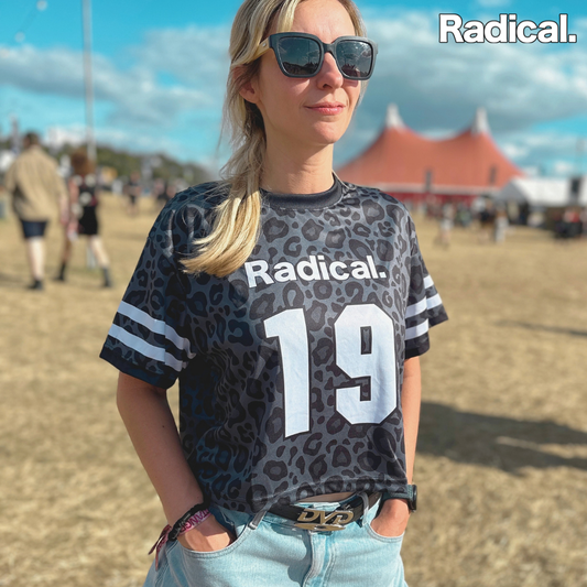 Radical. 19 Cropped Summer Jersey, Unisex, Dark Leopard print
