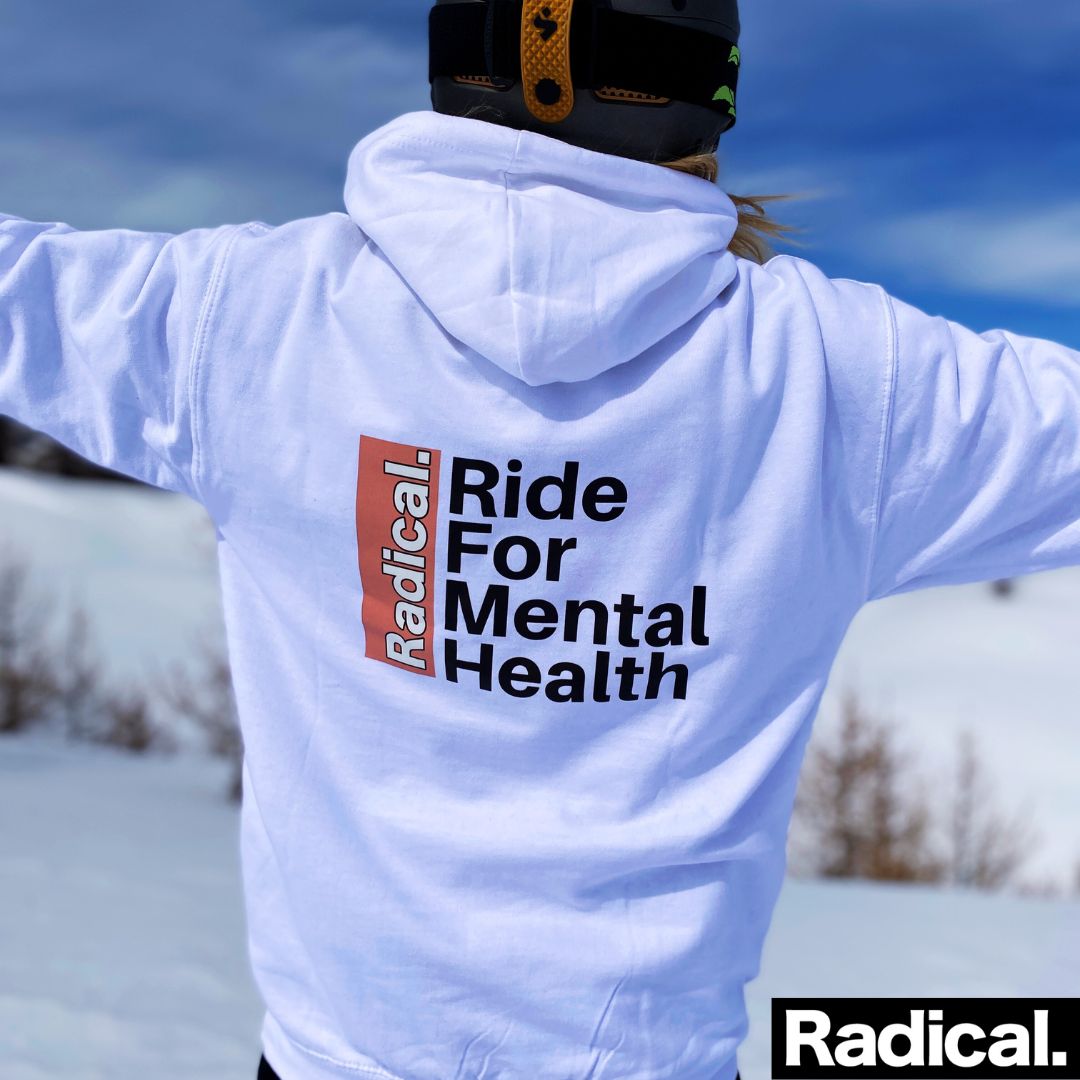 Radical. RIDE FOR MENTAL HEALTH hoodie, unisex, White