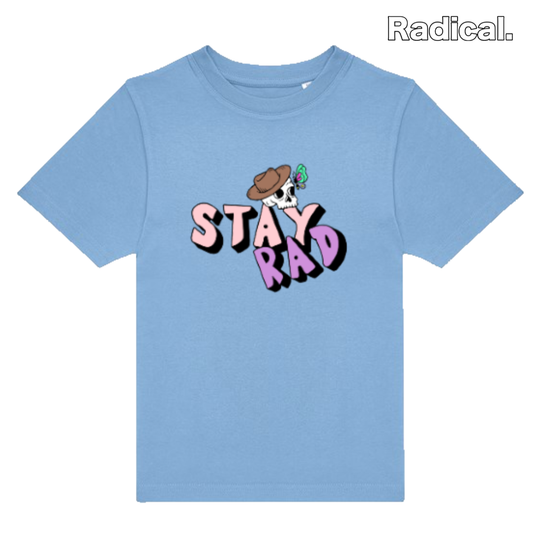 Radical. Stay Rad T-shirt, Kids, Sky Blue