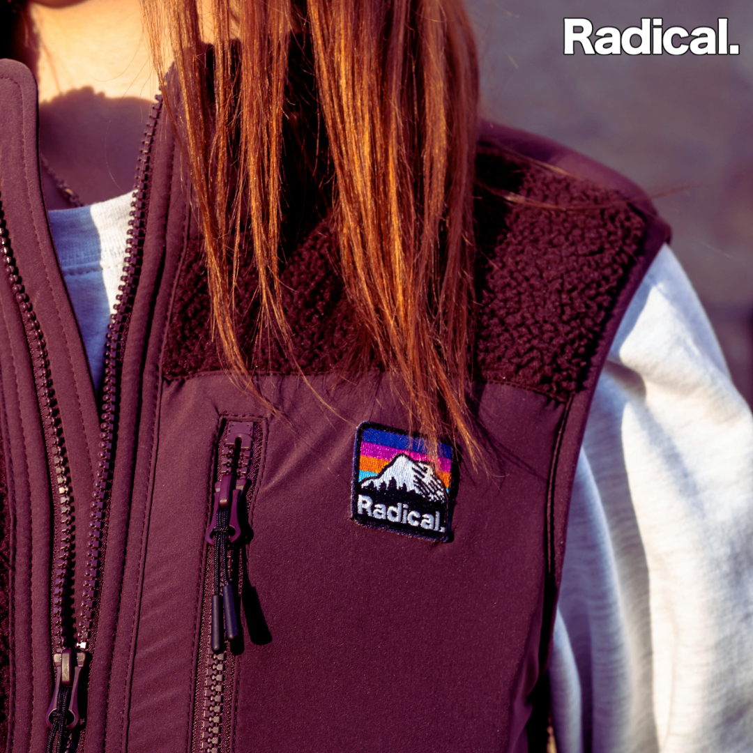 Radical. Sherpa Fleece Gilet, Unisex, Maroon