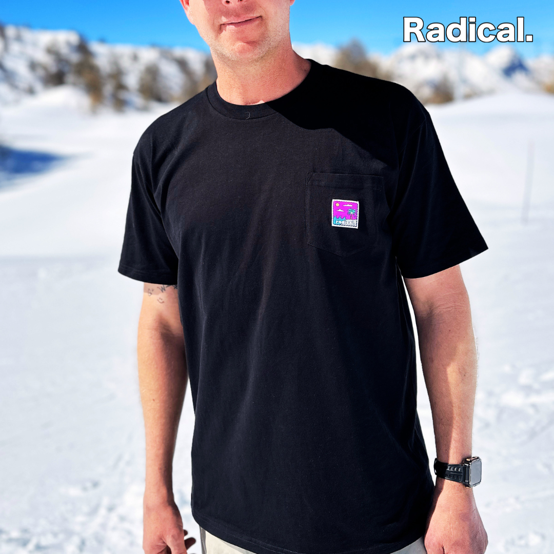 Radical. Stamp Collection Pocket T-shirt, Unisex, Black