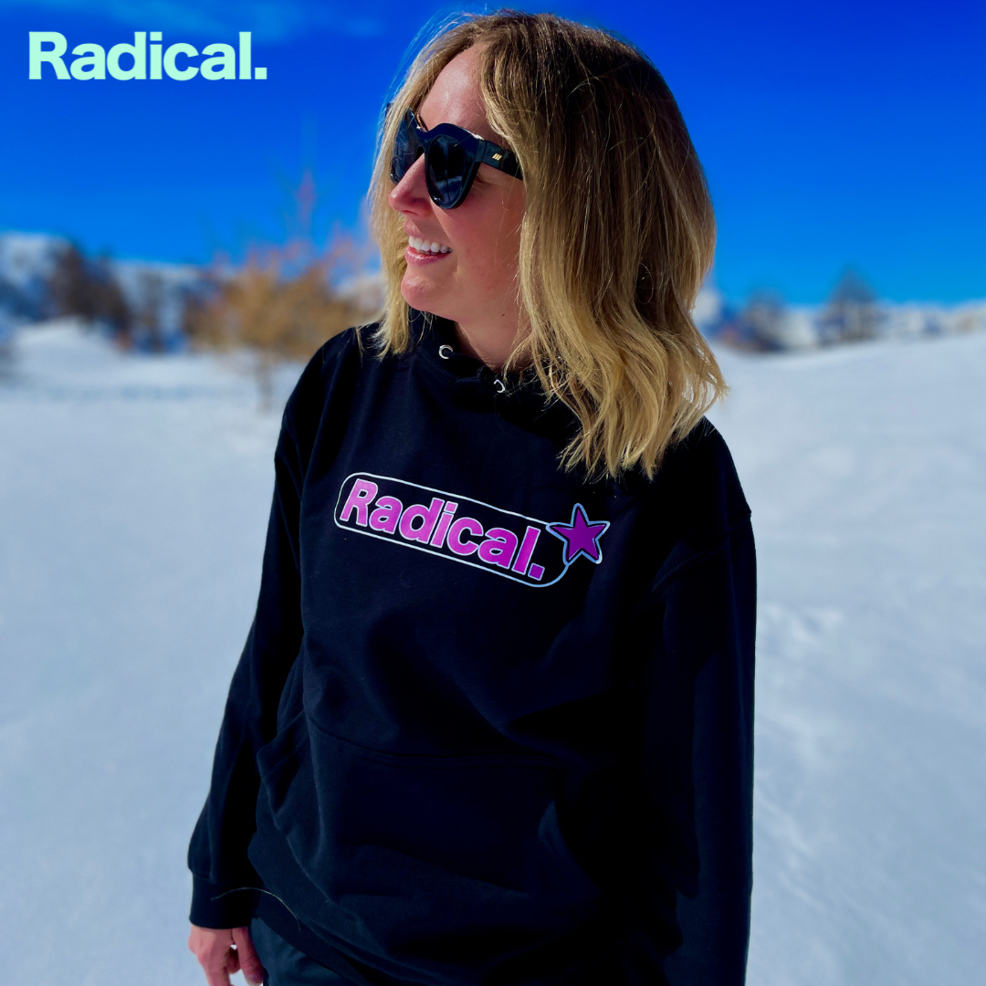 Radical. Star Unisex Hoodie, Black