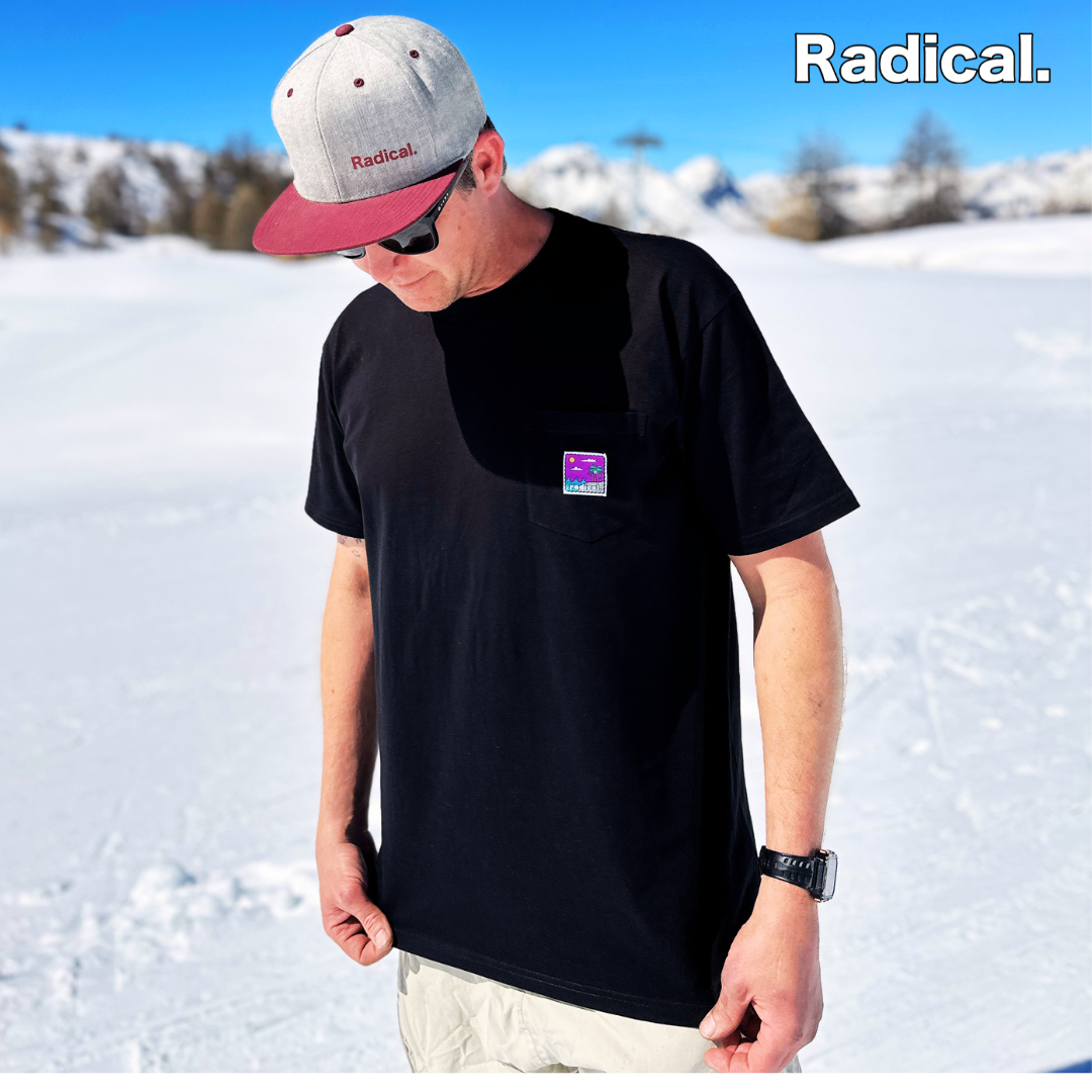 Radical. Stamp Collection Pocket T-shirt, Unisex, Black