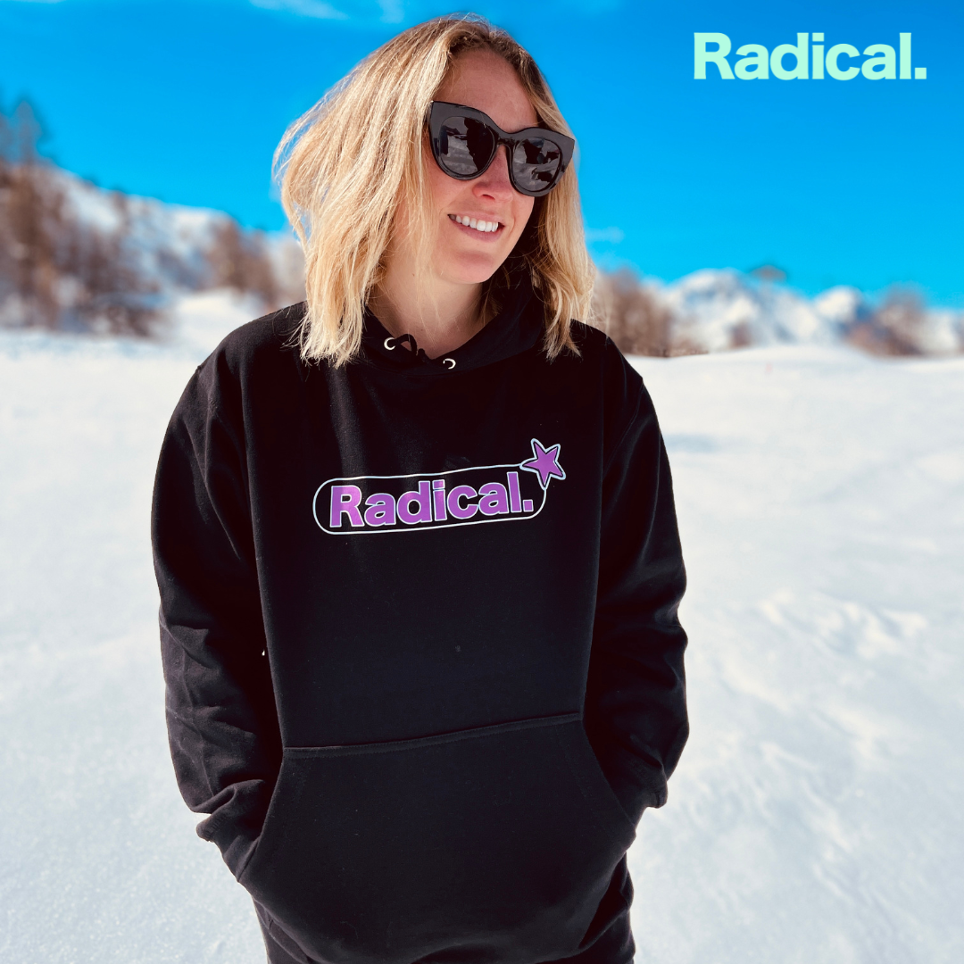 Radical. Star Unisex Hoodie, Black