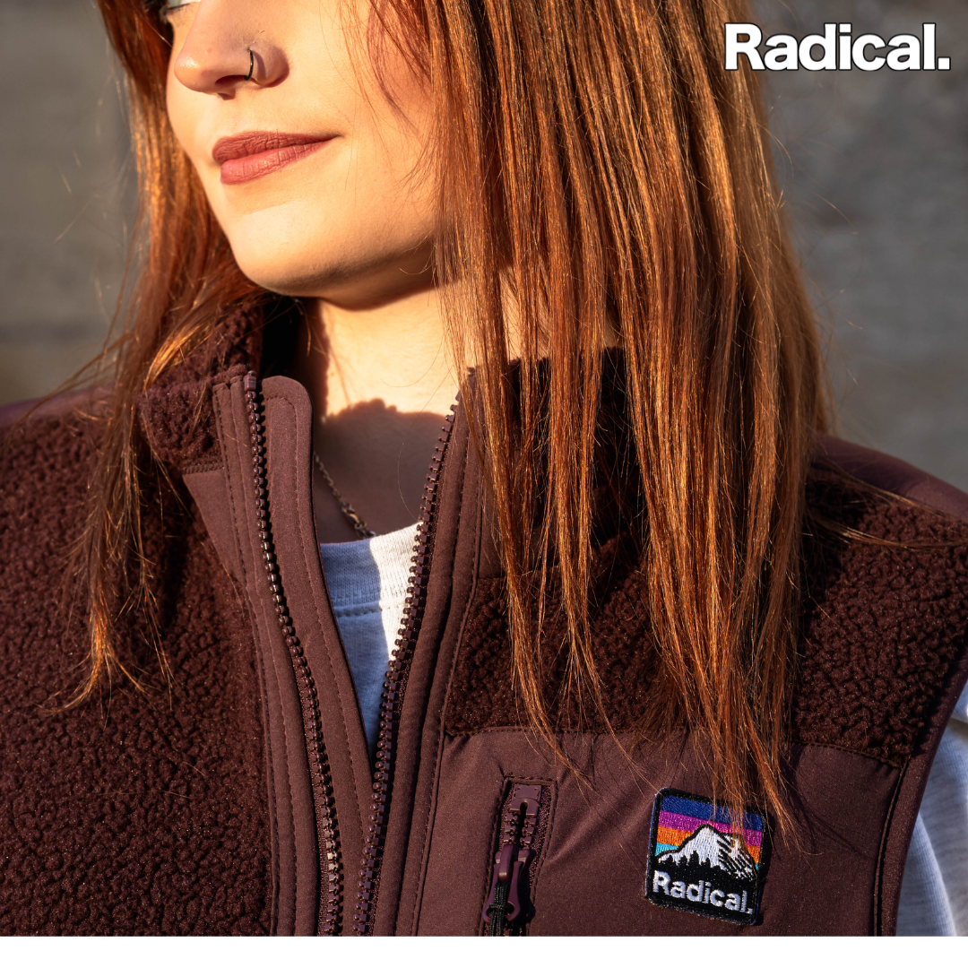 Radical. Sherpa Fleece Gilet, Unisex, Maroon