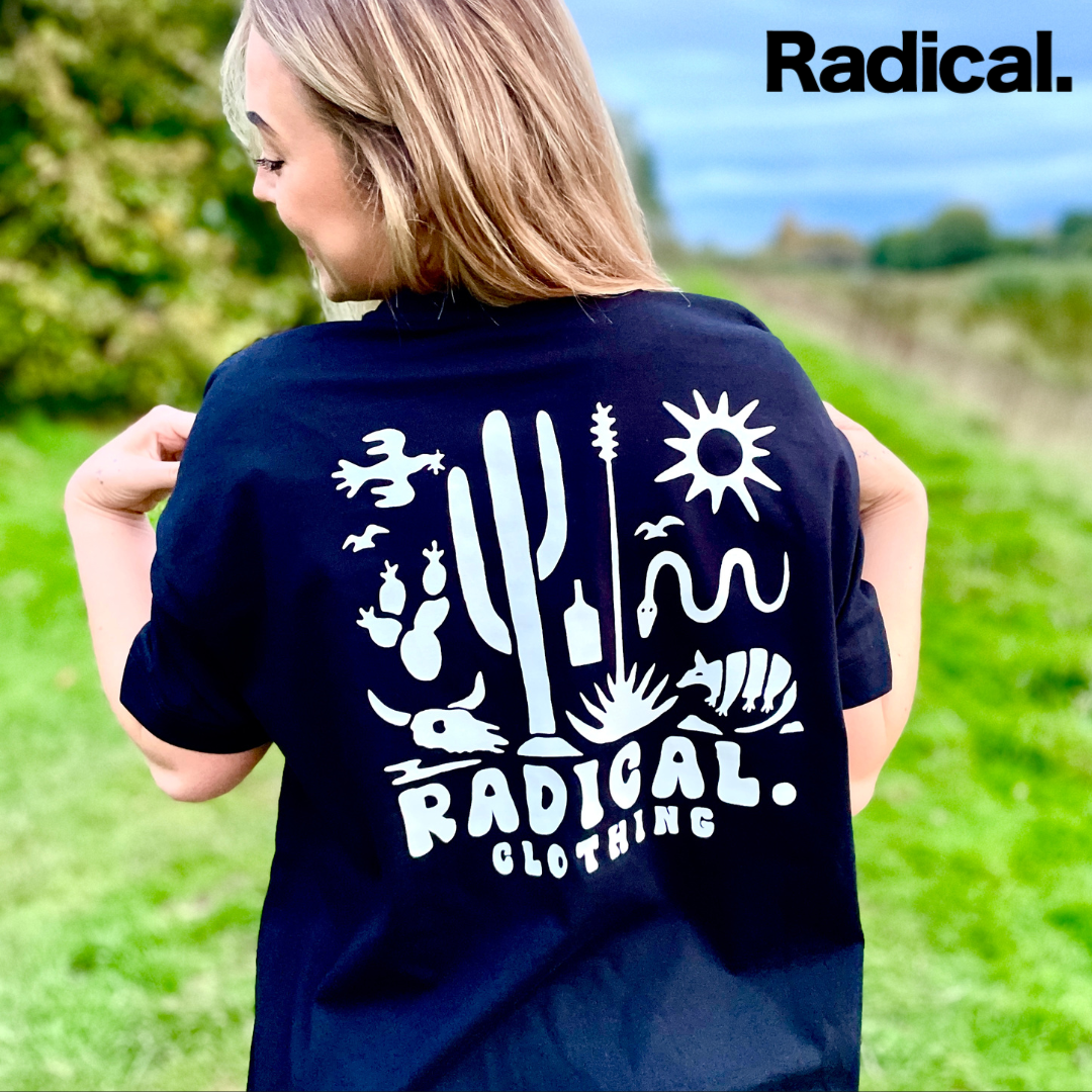 Radical. Desert Oversized Boxy Fit unisex T-shirt, Black