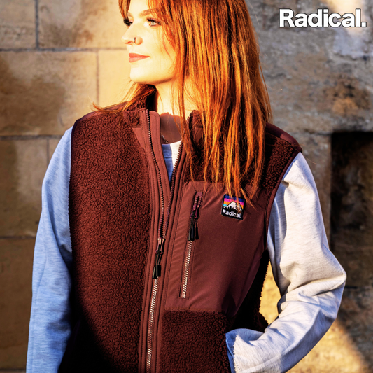 Radical. Sherpa Fleece Gilet, Unisex, Maroon