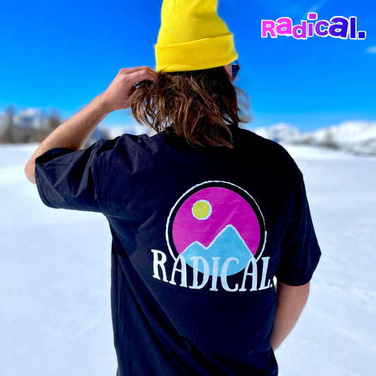 Radical. Colour Mountain T-shirt, Unisex, Black