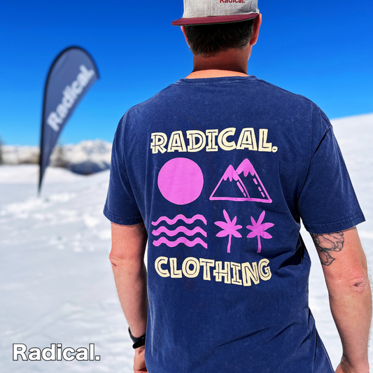 Radical. Holiday T-shirt, Unisex, Acid Wash Blue