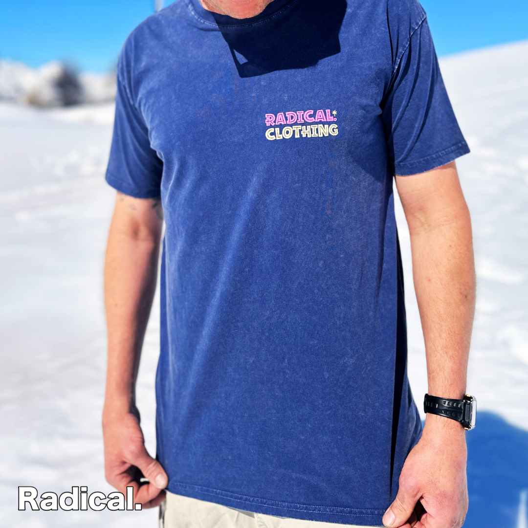 Radical. Holiday T-shirt, Unisex, Acid Wash Blue