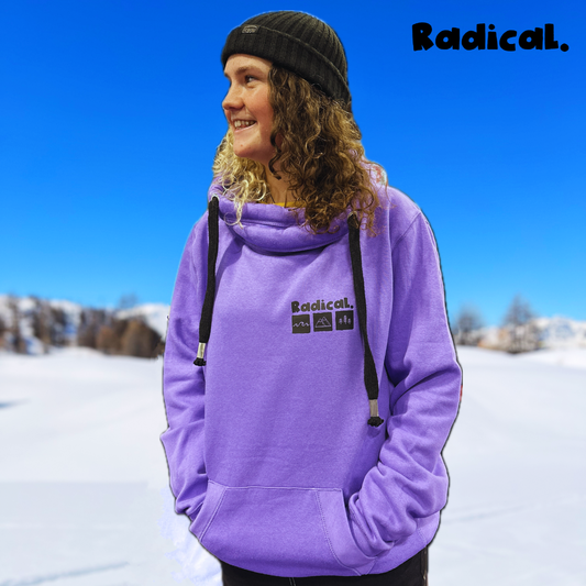 Radical. Cross Neck Unisex Hoodie, Lilac