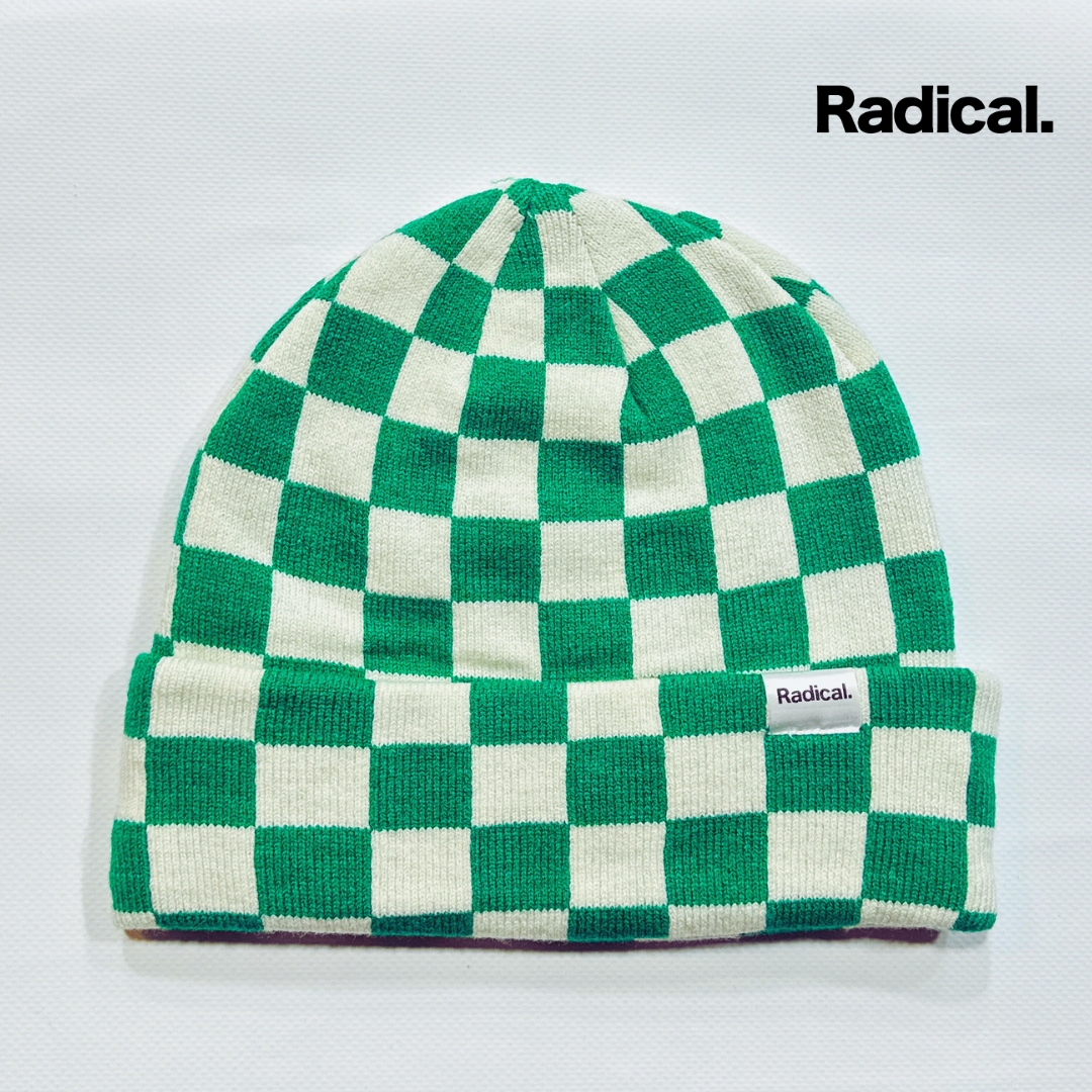 Radical. Check Beanie, Unisex, Green/White